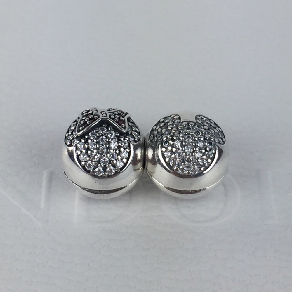 Authentic Pandora Mickey & Minnie Pave Clip Charms - Picture 3 of 8